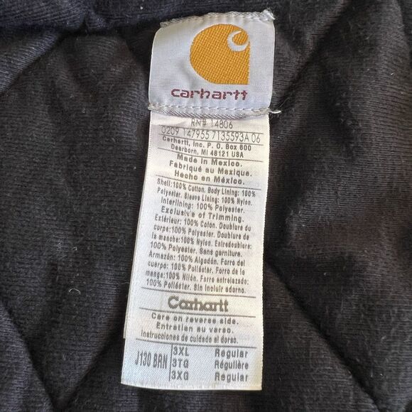 Carhartt Jacket J130 Brown Tan Men’s 3XL Work Vintage Hooded - Picture 5 of 8